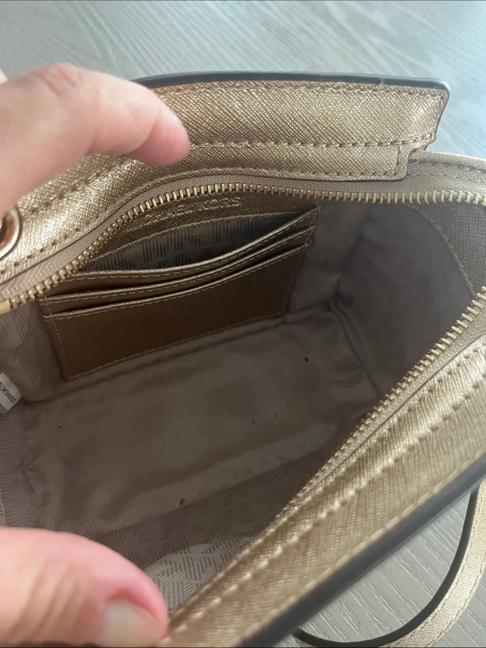 Michael Kors Metallic Gold Crossbody Bag